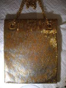 WHITING & DAVIS Silver & Gold Mesh Chain Hand Bag/Purse  