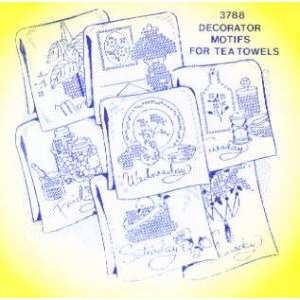  8183 PT BK Decorator Motifs for Tea Towels by Aunt Martha 