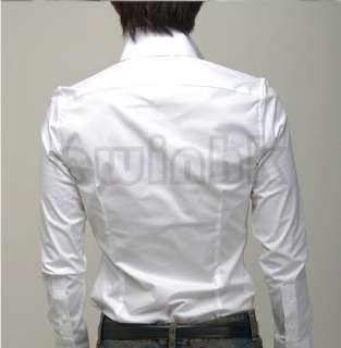 Slim Fit Stylish Mens Casual Long Dress Shirts 3 color 4 size y601F54 