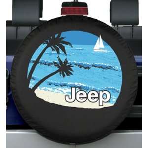  32 33 Premium Jeep Tire Cover   Beach Design   Fits Jeep 