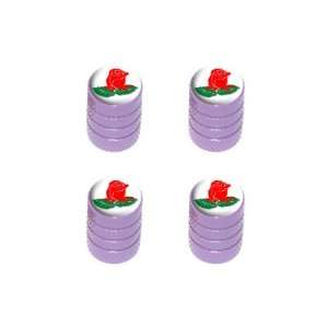  Rose   Tire Rim Valve Stem Caps   Purple Automotive