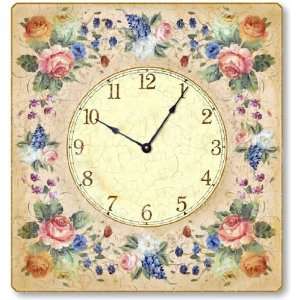  Item C2008 Floral Tole Paint Style Decorative Wall Clock 