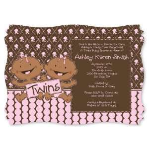  Twin Modern Baby Girls African American   Personalized Baby Shower 