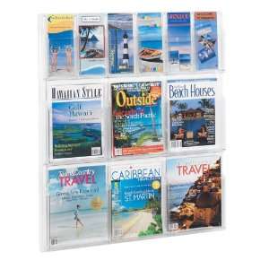  Safco Plastic Literature Display Wall Rack, 6 Pamphlets/6 