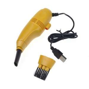 com Yellow Mini USB Two Vacuum Cleaning Attachments Keyboard Cleaner 