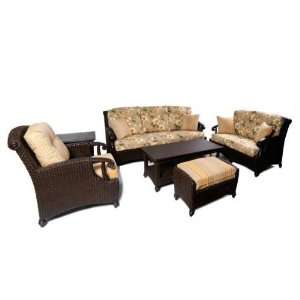  Boca Rattan 151002992 Riviera Love Seat in Chestnut with 