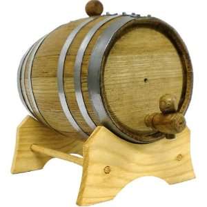  Dispensing Barrel with Galvanized Steel Bands 2 Liter   Bourbon 