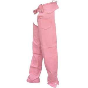  Ladies Lined PINK Hip Hugger Chaps, Cowhide Leather 