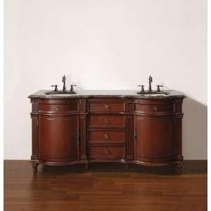  Bathroom Vanity Solid Wood Cabinet with 1 Baltic Brown Granite Top 