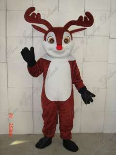 Deer moose red nose mascot costume clothing adult size  